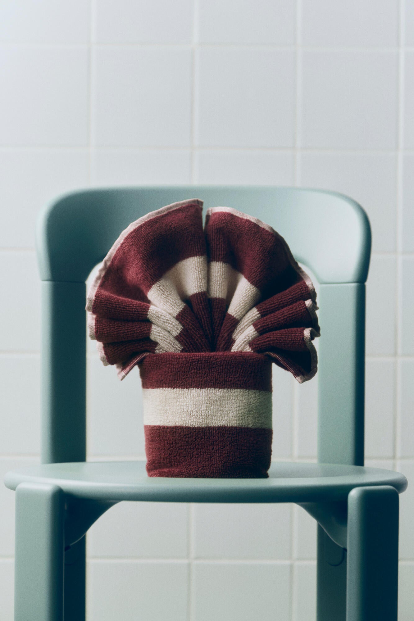 Stripe håndklæde - bordeaux